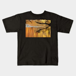 Golden Autumn Reflection in the Water Kids T-Shirt